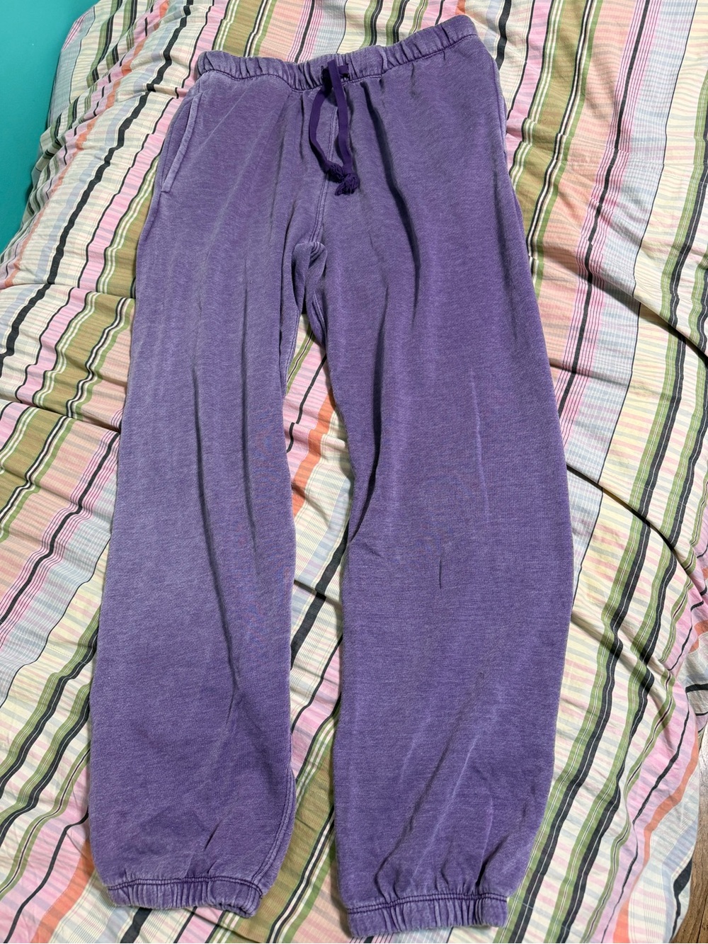 Lulus NWOT Purple Acid Wash Fleece Lounge Joggers Size Medium, NWOT, $20